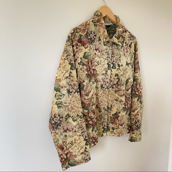 Seasons Jackets & Blazers - Vintage Neutral Floral Blazer